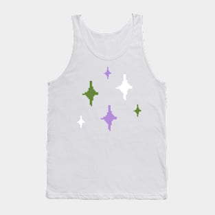 Gender Queer Pride Sparkles Pixel Art Tank Top